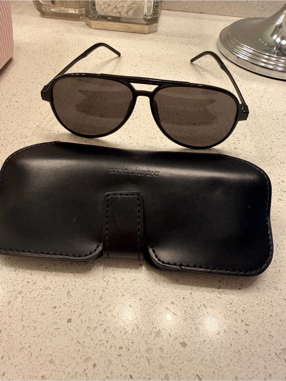 SAINT LAURENT Aviator Sunglasses - Black Frame with Brown Lenses SL228 style - Picture 8 of 9